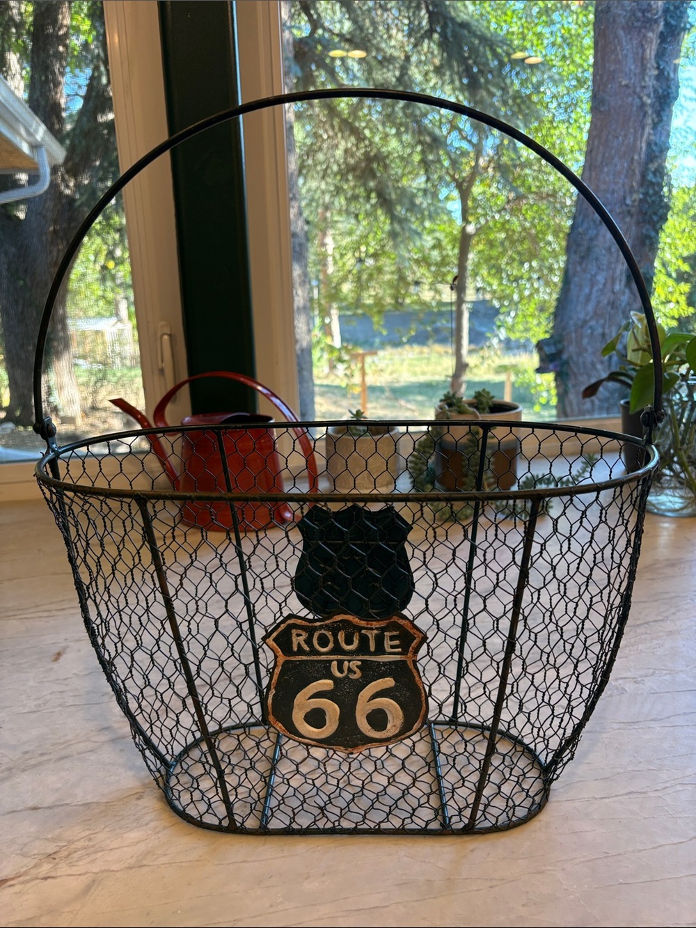 Route 66 Decorative Wire Storage Basket